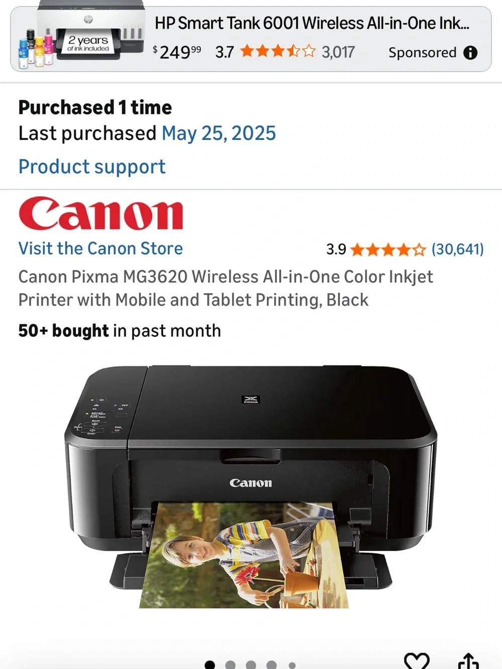 Canon Black All‑in‑One Wireless Inkjet Printer